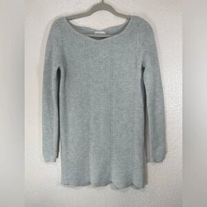 Lovers + Friends Wool Blend Pointelle Tessellate Sweater Dress in Gray Women’s S